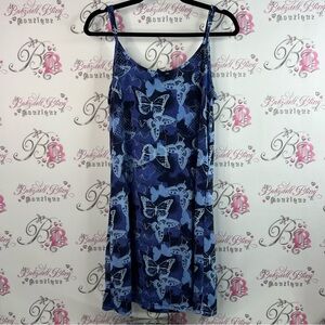 Charmour dress butterfly’s 🦋 navy Midnight Blue Butterfly Slip dress tank style